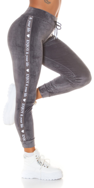 Loungewear jogger plush look enjoy grijs